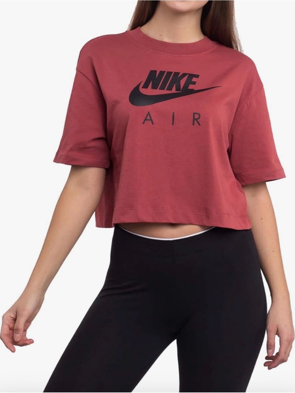 Nike Air Women’s 1X Red Cropped T-Shirt Organic Cotton